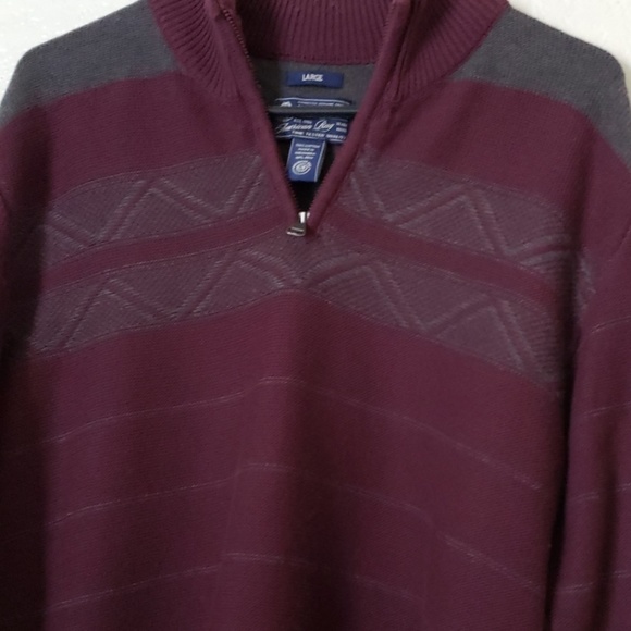 Burgundy with Gray sweater - Picture 3 of 3